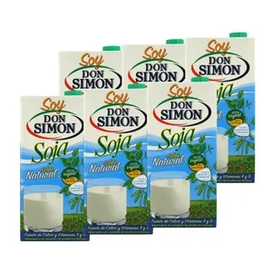 DON SIMÓN Bebida de soja de origen 100% natural, sin lactosa y con sabor natural 6 x 1 l.