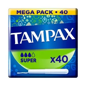 TAMPAX Tampones super con aplicador de cartón TAMPAX 40 uds.