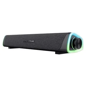 Barra de sonido gaming TRUST Axon GXT620, micrófono, aux, conector 3,5 mm, alimentación USB.