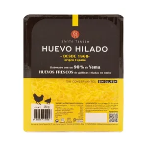 SANTA TERESA Huevo hilado elaborado con un 90% de yema y sin gluten SANTA TERESA 250 g.