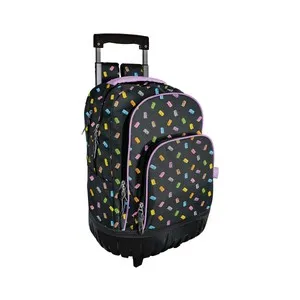 Mochila escolar con ruedas, 18 x 32 x 43 cm, diseño capivara, ARTIMBAL.