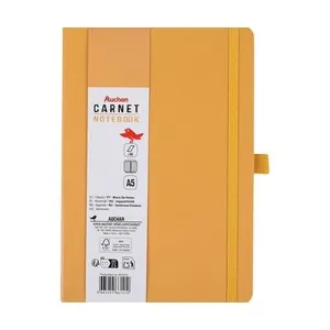 Cuaderno A5 de hojas rayadas, 96 hojas, color naranja, ALCAMPO.