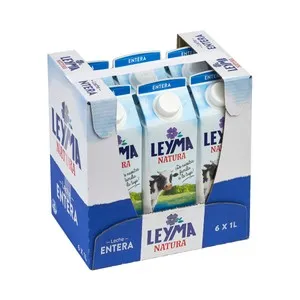 LEYMA Leche de vaca entera de origen 100% gallego Natura 6 x 1 l.
