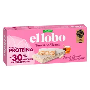 EL LOBO Turrón de Alicante con un 30% menos de azúcar 200 g.