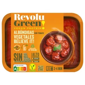 REVOLU GREEN! Albóndigas vegetales con tomate, listas para calentar y comer REVOLU GREEN! 250 g.