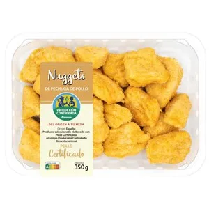 ALCAMPO CULTIVAMOS LO BUENO Bandeja de nuggets (trocitos de pechuga de pollo empanada) 350 g.