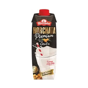 MERCADER Horchata de chufa UHT, elaborada siguiendo la receta tradicional valenciana MERCADER Premium 1 l.