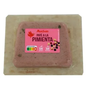 AUCHAN Paté a la pimienta, sin gluten y sin lactosa 75 g. Producto Alcampo