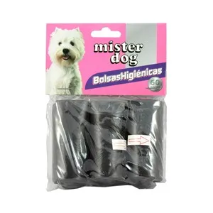 MISTER DOG Bolsa de plástico recoge excrementos para perros 3 rollos de 20 uds.