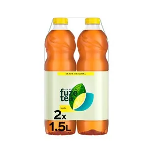 FUZE TEA Bebida té limón sin azúcar pack de 2 de 1,5 l.