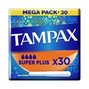 TAMPAX Tampones super plus con aplicador de cartón TAMPAX 30 uds.