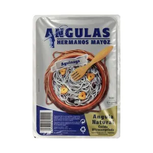HERMANOS MAYOZ Angulas de lomo negro, cocidas y ultracongeladas HERMANOS MAYOZ 250 g.
