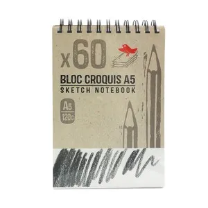 Cuaderno de dibujo A5 120g, 60 hojas, AUCHAN.