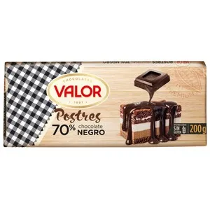 VALOR Chocolate negro 70% especial para fundir 200 g.