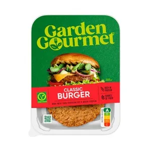GARDEN GOURMET Classic Burger vegetal a base de proteínas de soja y trigo 2 x 75 g.