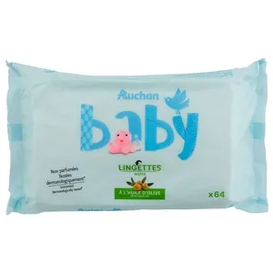 PRODUCTO ALCAMPO Baby Toallitas húmedas para bebé con aceite de oliva y acción hidratante y calmante 64 uds.