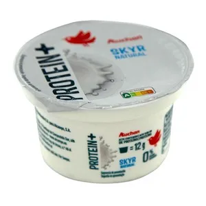 AUCHAN Protein + Skyr natural sin grasa ni azúcares, con alto cotenido en proteína 150 g. Producto Alcampo
