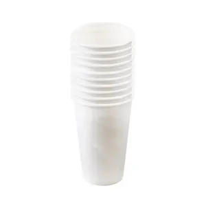 10 vasos cartón blanco ACTUEL de 50cl.