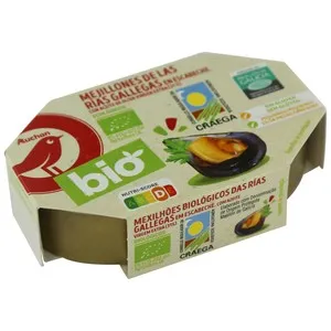 PRODUCTO ALCAMPO Mejillones en escabeche (8 - 12 piezas) ecológicos 69 g.