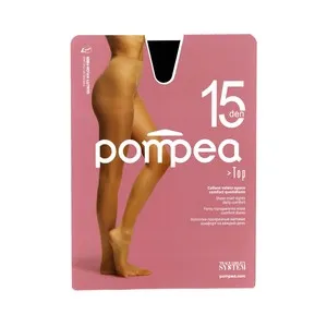Panty transparente mate, 15den, POMPEA, color negro, talla M.