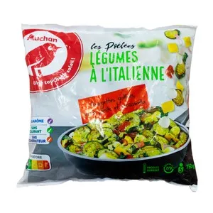 Producto Alcampo Mezcla de verduras y hortalizas con salsa pesto y Mozzarella 750 g.