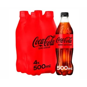 COCA COLA ZERO Refresco de cola sin azúcar pack 4 botellas de 50 cl.