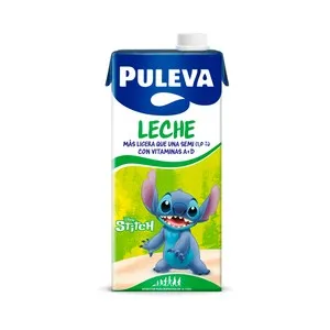 PULEVA Leche de vaca semidesnatada ligera (sólo 1% de materia grasa) 1 l.