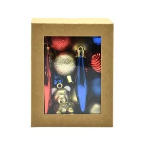 Set 40 Bolas y Adornos de Plástico de distintos tamaños decoración para Árbol de Navidad, SNC