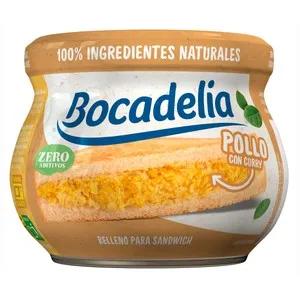 BOCADELIA Relleno sandwich sabor a pollo con curry 180 g.