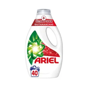 ARIEL Extra poder Dergente líquido con acción quitamanchas 40 lavados, 2 L.