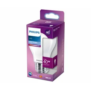 Bombilla Led E27, 4,5W=40W, luz fría 6500K, 470lm, PHILIPS.