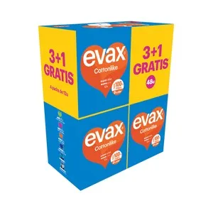 EVAX Compresas super con alas EVAX Cottonlike 4 x 12 uds.