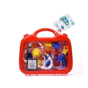Maletín de doctor en color rojo, contiene 10 accesorios, ONE TWO FUN ALCAMPO.