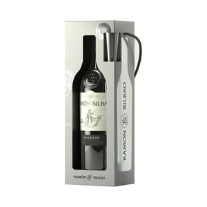 RAMÓN BILBAO Estuche con botella de vino tinto reserva con D.O. Ca. Rioja.