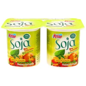 KALISE Especialidad de soja, sin colesterol y con sabor a melocotón Zero 4 x 125 g.
