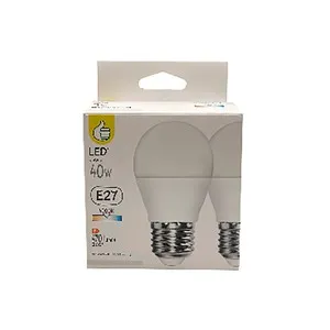 Pack de 2 LED esférica E27, 40W luz fría, ALCAMPO.
