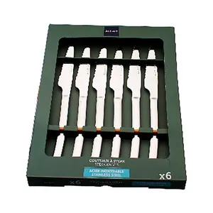 Set de 6 cuchillos de carne, acero inoxidable, ALCAMPO.