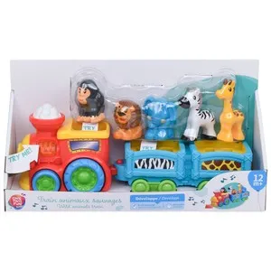Tren con Animales Salvajes y sonidos, ayuda al desarrollo sensorial y destrezas +12 Meses ONE, TWO FUN Baby