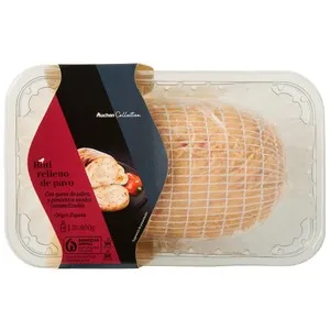 AUCHAN COLLECTION Roti de pavo relleno de pimientos asados caramelizados y queso de cabra 800 g Producto Alcampo Gourmet.