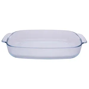 Fuente de vidrio borosilicato rectangular con asa, 40x32 cm ACTUEL.