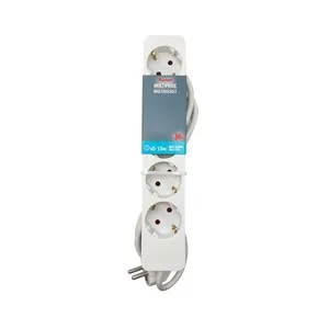 Base múltiple de 5 tomas 1,5m, 16AMP, Schuko AUCHAN.