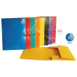 Carpeta de cartón compacto plastificado, tamaño folio, 3 solapas y cierre de gomas SENFORT.