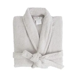 Albornoz para adulto color gris, 100% algodón, 380g/m², talla S ACTUEL.