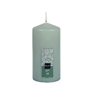 Vela de 13,5 cm sin perfume, color gris, ALCAMPO.