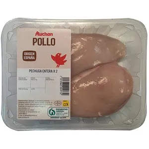 AUCHAN Pechuga de pollo entera 2 uds Producto Alcampo.