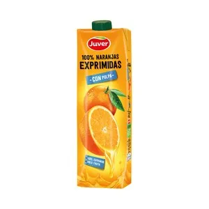 JUVER Zumo de naranja exprimida con pulpa JUVER 1 l.