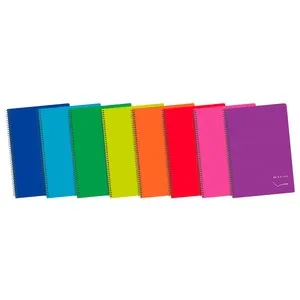 Cuaderno de espirales, tamaño A5, 80 hojas, pauta 3mm, tapa blanda, surtido de colores, ALCAMPO.
