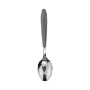 Cucharilla de acero inoxidable con mango de plástico color gris, ACTUEL.