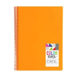 Cuaderno rayado de 7mm A4 80H 90G, color naranja, GRAFOPLAS.