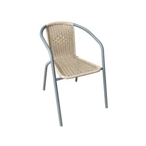 Silla acero bistro - ratan color oro natural, GARDENSTAR.